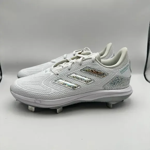 Adidas ID1664 adizero PureHustle 3 Sis B Women sz 9 Metal Baseball Cleat White - Picture 2 of 12